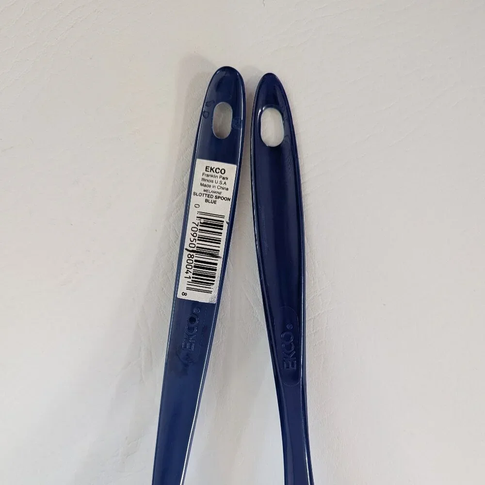 Ekco Melamine Utensil Set Blue Ladle & Slotted Spoon
